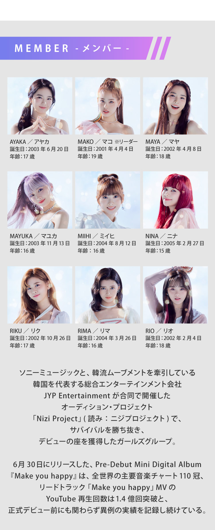 「NiziU」プレゼントキャンペーン